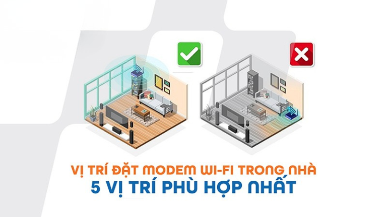 Vị trí đặt modem Wi-Fi trong nhà: Đâu là nơi tốt nhất?