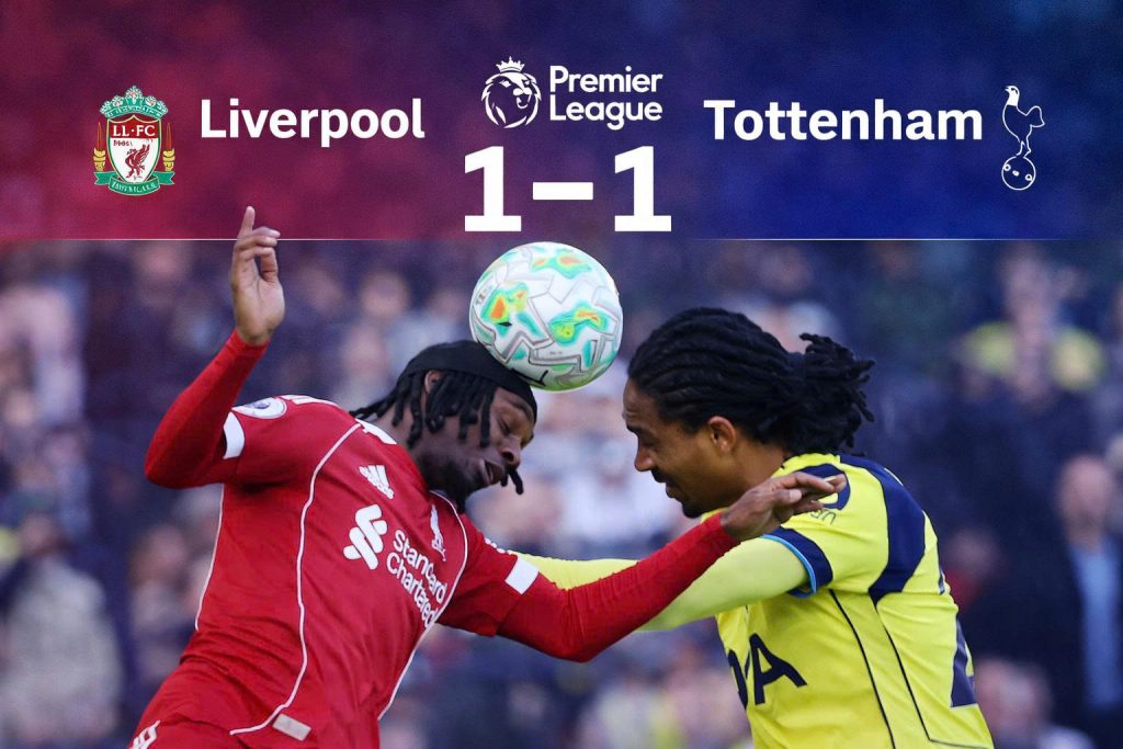 Liverpool 1–1 Tottenham: Thế trận áp đảo, “Lữ đoàn đỏ” đánh rơi chiến thắng phút cuối
