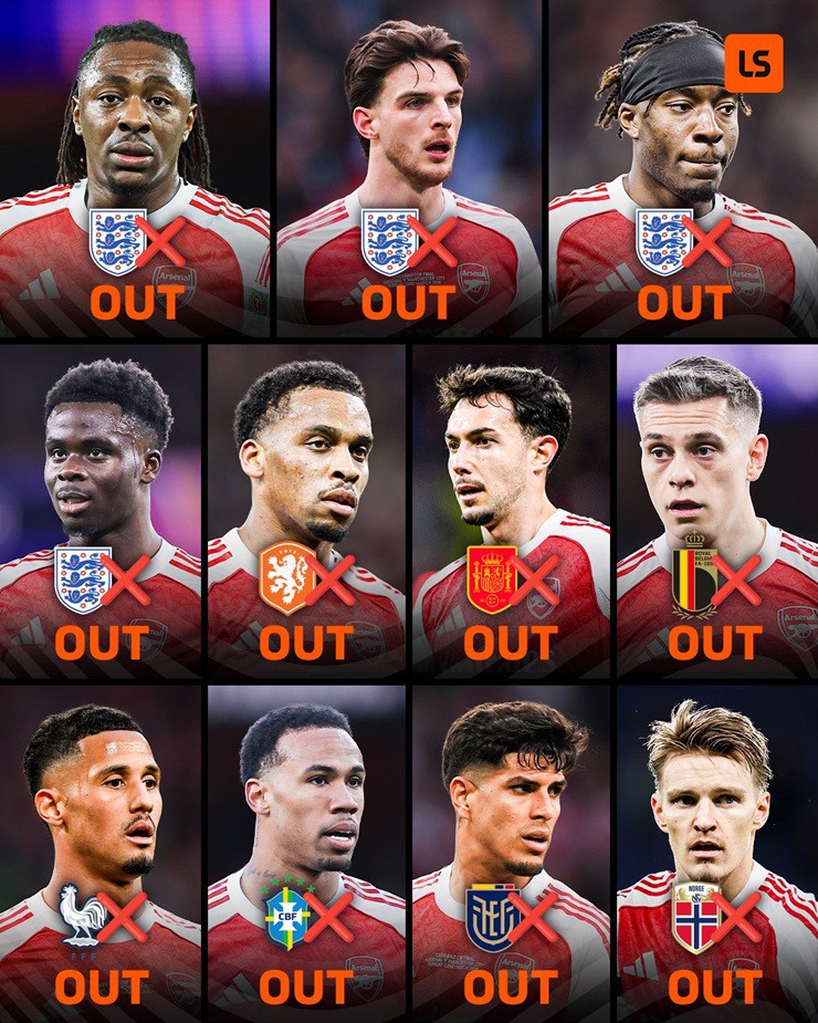 Dàn sao Arsenal ồ ạt rút khỏi ĐTQG: Dấu hiệu quá tải hay chiêu trò vì mộng "ăn 3"?